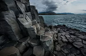 Basaltic columns at Hofsos, Northern Iceland, Iceland