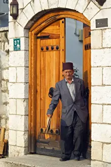 Former Yugoslavia Prints: Bascarsija Old Turkish Quarter Man wearing Traditional