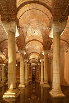 Pillar Prints: Basilica Cistern, Sultanahmet, UNESCO, Fatih District, Istanbul Province, Turkey