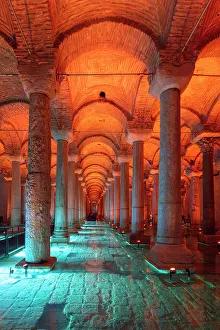 Pillar Prints: Basilica Cistern, Sultanahmet, UNESCO, Fatih District, Istanbul Province, Turkey