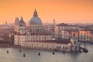 Domes Collection: Basilica di Santa Maria della Salute at dusk, Venice, Veneto, Italy