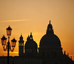Basilica di Santa Maria della Salute at sunset, Venice, Veneto region, Italy
