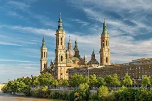Zaragoza Prints: Basilica de Nuestra Senora del Pilar Church, Zaragoza, Aragon, Spain