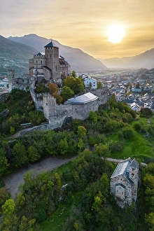 Rhone Prints: Basilique de Valere, Sion, Valais, valley of the Rhone, Switzerland
