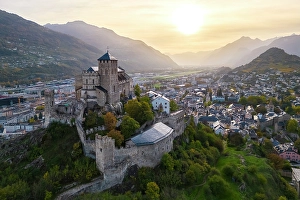 Rhone Prints: Basilique de Valere, Sion, Valais, valley of the Rhone, Switzerland