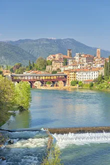 Bassano del Grappa, Vicenza province, Veneto, Italy View of the medieval town of Bassano