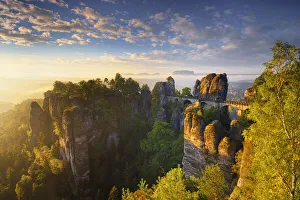 Bastei bridge, Elbe Sandstone Mountains, National Park Saxon Switzerland, Saxony, Germany