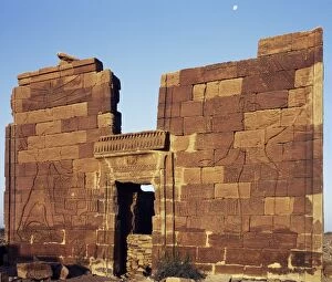 Sudan Gallery: Bathed in early morning sunlight with a full moon still