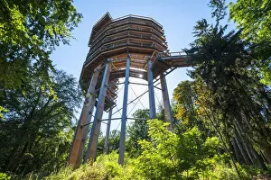 Saarland Prints: Baumwipfelpfad, treetop walk at the Grand Saar horseshoe bend, Orscholz, Saarland