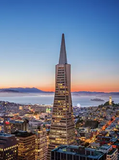 San Francisco Prints: Bay Area and Downtown San Francisco with Transamerica Building