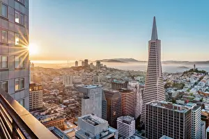 Bay Area Prints: Bay Area and Downtown Sunset San Francisco with Transamerica Building