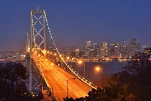 Bay Bridge Prints: Bay Bridge at dawn, San Francisco, USA