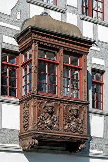 Bay Window Prints: Bay window, old town, St. Gallen, Canton of St. Gallen, Switzerland