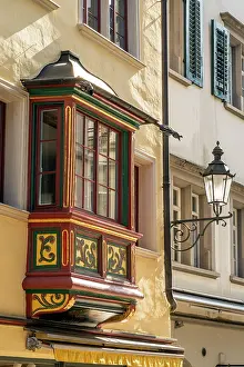 Bay Window Prints: Bay window, old town, St. Gallen, Canton of St. Gallen, Switzerland