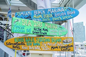 Signs Prints: Bayside Marketplace, Downtown Miami, Miami, Florida, USA
