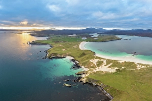 Dunes Prints: Beach at Balnakeil Bay, Faraid head, near Durness in Sutherland, Scotland, UK