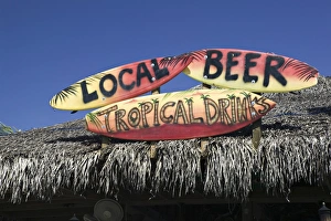 Beach Bar Prints: Beach Bar Sign, Grand Cayman, Cayman Islands, Caribbean