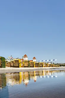 Beach baskets and Kurhaus, Binz, RAogen Island, Mecklenburg-Western Pomerania, Germany