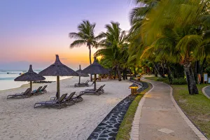 Riviere Noire Prints: The beach of the Beachcomber Paradis Hotel, Le Morne Brabant Peninsula, Black River