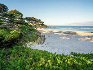 Small Town Prints: Beach at Carmel-by-the-Sea, Monterey Bay, California, USA