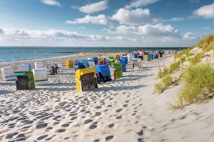 Schleswig Holsteinisches Prints: Beach chair at beach near Utersum
