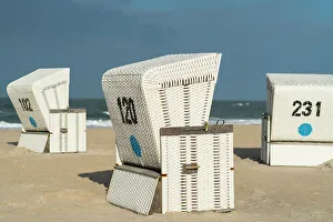 Beach Chair Prints: Beach chairs at beach, Kampen, Sylt, Nordfriesland, Schleswig-Holstein, Germany