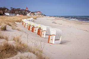 Beach Chairs Prints: Beach chairs on the beach of Kuehlungsborn