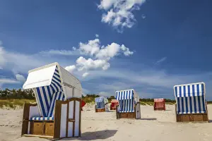 Striped Prints: Beach chairs on the beach of Zingst, Mecklenburg-Western Pomerania, Northern Germany