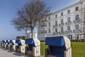 Beach Chair Prints: Beach chairs in front of the Grand Hotel in Heiligendamm, Mecklenburg-Western Pomerania
