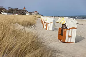 Empty Gallery: Empty beach chairs in Kuehlungsborn, Mecklenburg-Western Pomerania, Northern Germany