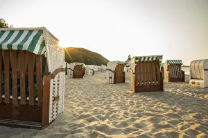 Rugen Prints: Beach chairs, Sellin, Rugen Island, Baltic Coast, Mecklenburg-Western Pomerania, Germany
