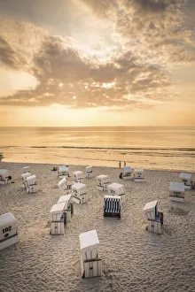 Beach chairs on the west beach of Kampen, Sylt, Schleswig-Holstein, Germany