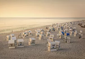 Images Dated 4th October 2021: Beach chairs on the west beach of Kampen, Sylt, Schleswig-Holstein, Germany