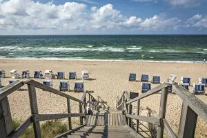 Sandy Beach Collection: Beach chairs on the west beach of Rantum, Sylt, Schleswig-Holstein, Germany