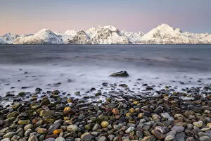 Images Dated 19th June 2017: Beach of colored stones, Kaafjord, Troms, Norway, Europe