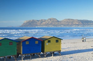 Images Dated 3rd August 2017: Beach huts on Muizenburg beach, Cape Town, Western Cape, South Africa