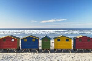 Images Dated 3rd August 2017: Beach huts on Muizenburg beach, Cape Town, Western Cape, South Africa