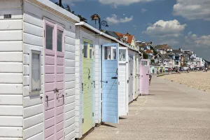 Cabins Prints: Beach huts in the seaside resort of Lyme Regis, Dorset, England