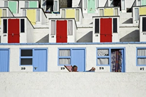 Beach huts on Tolcarne Beach