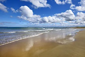 Caithness Prints: Beach impression - United Kingdom, Scotland, Caithness, Sinclair Bay