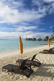 French Polynesian Prints: Beach of Intercontinental Bora Bora Le Moana Resort, Bora Bora, Society Islands, French