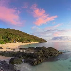 Images Dated 15th July 2015: Beach at Octopus Resort at sunset, Waya Island, Yasawa Islands, Fiji