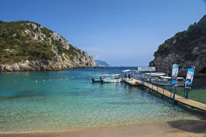 Palaiokastritsa Prints: Beach at Palaiokastritsa, Corfu, Ionian Islands, Greece