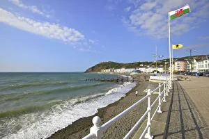 Ceredigion Prints: The Beach and Promenade at Aberystwyth, Cardigan Bay, Wales, United Kingdom, Europe