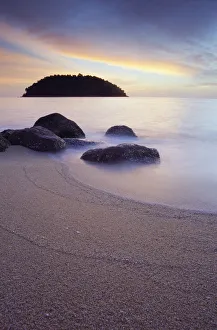 Beach on Pulau Pangkor at dusk, Perak, Malaysia