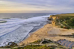 Vast Collection: Beach of Ribeira d Ilhas, a world known surf spot. Ericeira, Portugal