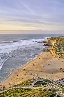 Images Dated 6th April 2022: Beach of Ribeira d Ilhas, a world known surf spot. Ericeira, Portugal
