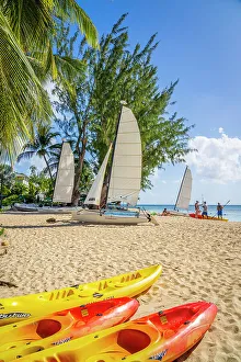 Barbados Prints: Beach scene, Colony Club, Heron Bay, Folkstone, Barbados, Caribbean