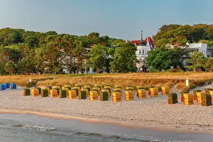 Binz Prints: Beach and traditional houses, Binz