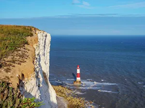 Beachy Head Cliffs and Lighthouse, Eastbourne, East Sussex, England, United Kingdom